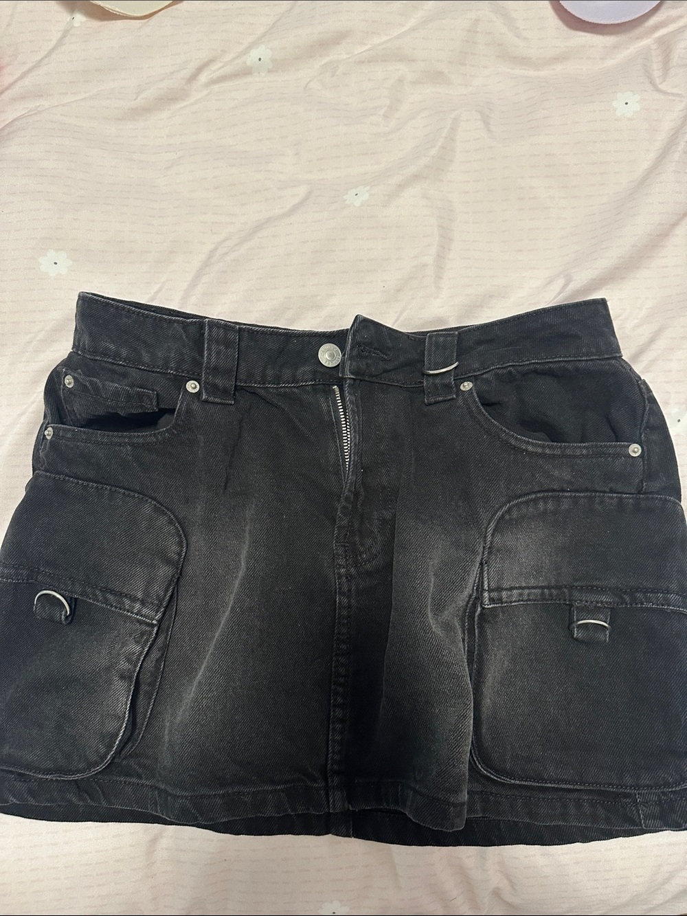 Denim&Co Black Men’s Cargo Skirt-Style Jeans